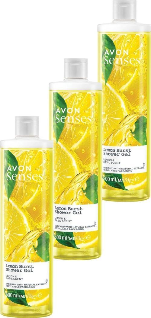 Senses Lemon Burst Limon ve Reyhan Kokulu Duş Jeli 500 Ml. Üçlü Set