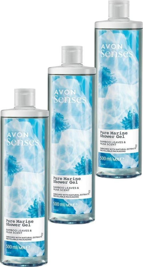 Senses Pure Marine Bambu Yaprağı ve Misk Kokulu Duş Jeli 500 Ml. Üçlü Set