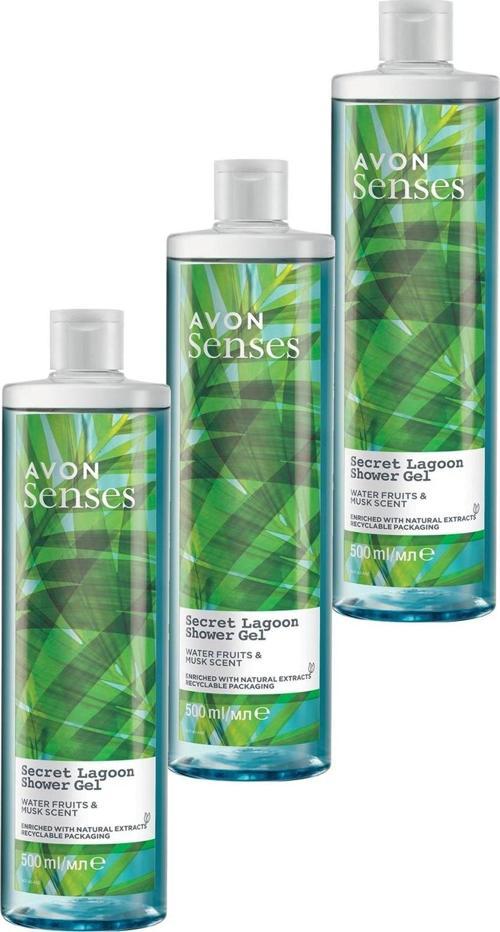 Senses Secret Lagoon Su Meyveleri ve Misk Kokulu Duş Jeli 500 Ml. Üçlü Set