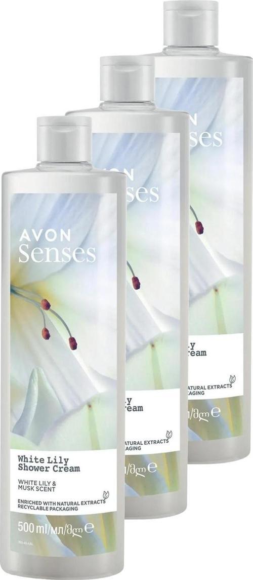 Senses White Lily  Beyaz Zambak Kokulu Duş Jeli 500 Ml. Üçlü Set