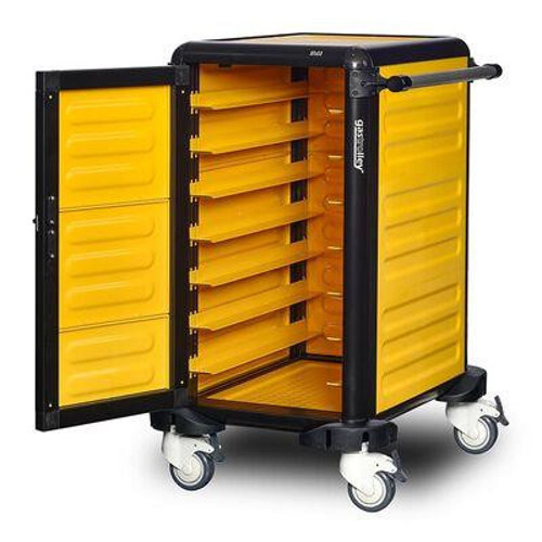 75 Tekli Servis Tepsi Arabası, 2 Yanı ve Arkası Kapalı, Kapılı, 57x75x99 cm