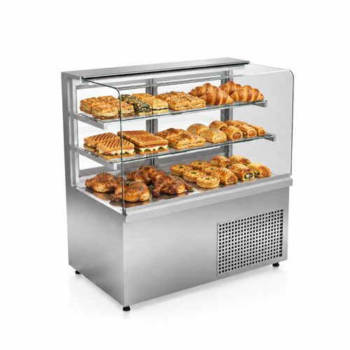 Sıcak Düz Camlı Teşhir Dolabı 120 Cm 290 Litre