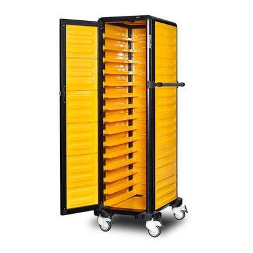 150 Tekli Servis Tepsi Arabası, 2 Yanı ve Arkası Kapalı, Kapılı, 57x75x174 cm