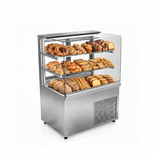 Nötr Düz Camlı Teşhir Dolabı 100 Cm 240 Litre