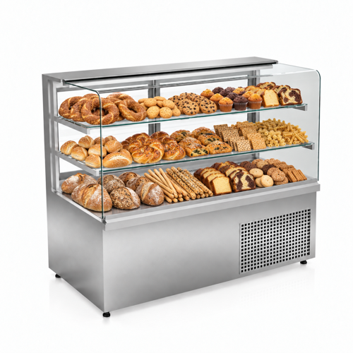 Nötr Düz Camlı Teşhir Dolabı 150 Cm 360 Litre