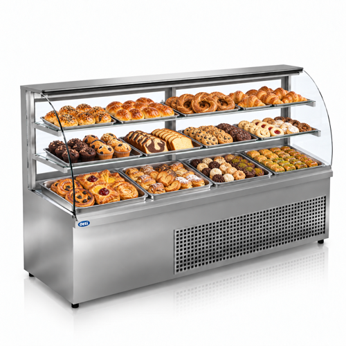 Nötr Bombe Camlı Teşhir Dolabı 180 Cm 430 Litre