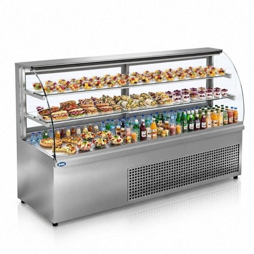 Soğuk Bombe Camlı Teşhir Dolabı 180 Cm 430 Litre