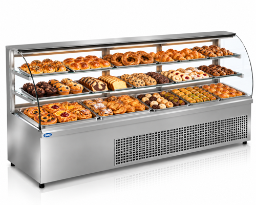 Nötr Bombe Camlı Teşhir Dolabı 200 Cm 480 Litre