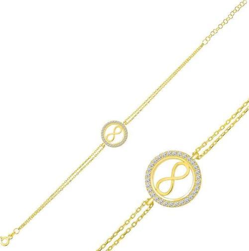 925 Ayar Gümüş Gold Sonsuzluk Bileklik