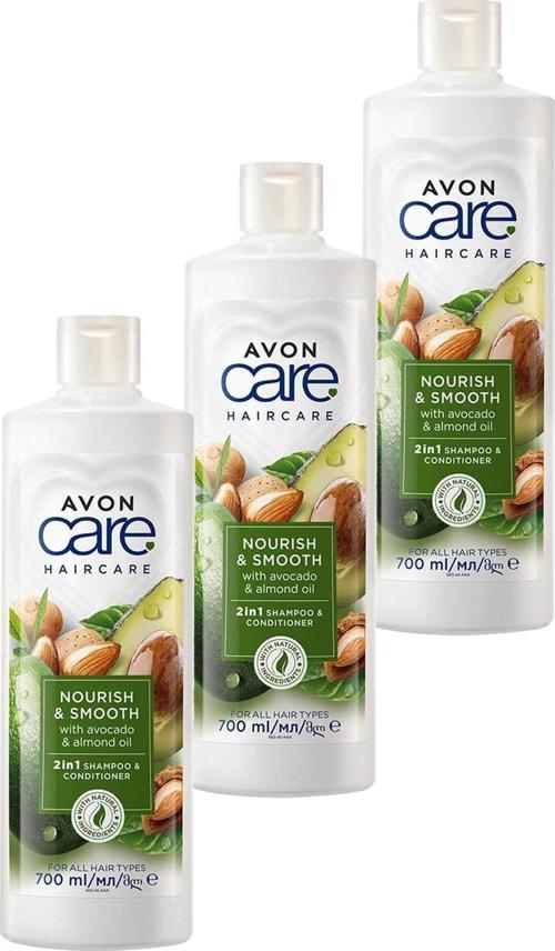 Care Avokado ve Badem Yağı içeren Şampuan ve Saç Bakım Kremi 700 Ml. Üçlü Set
