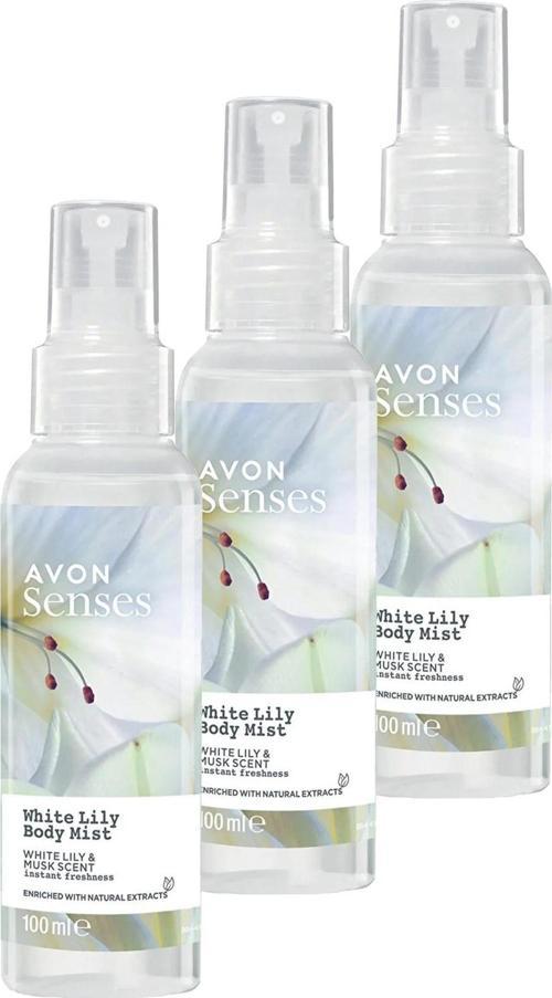 Senses White Lily Beyaz Zambak Kokulu Vücut Spreyi 100 Ml. Üçlü Set