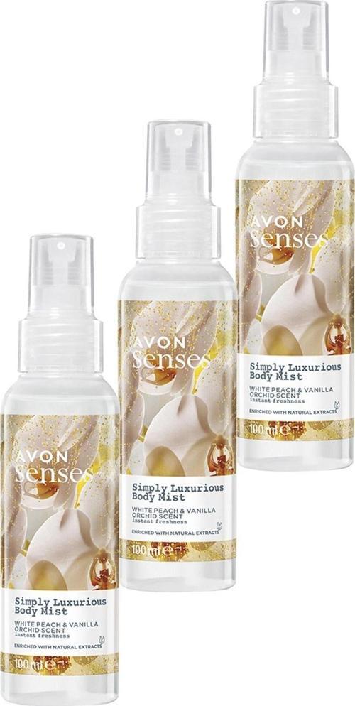 Simply Luxurious Beyaz Şeftali ve Vanilya Orkide Kokulu Vücut Spreyi 100 Ml. Üçlü Set