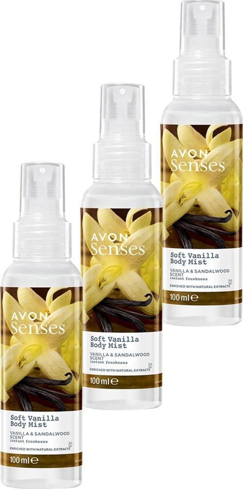 Soft Vanilla Vanilya ve Sandal Ağacı Kokulu Vücut Spreyi 100 Ml. Üçlü Set