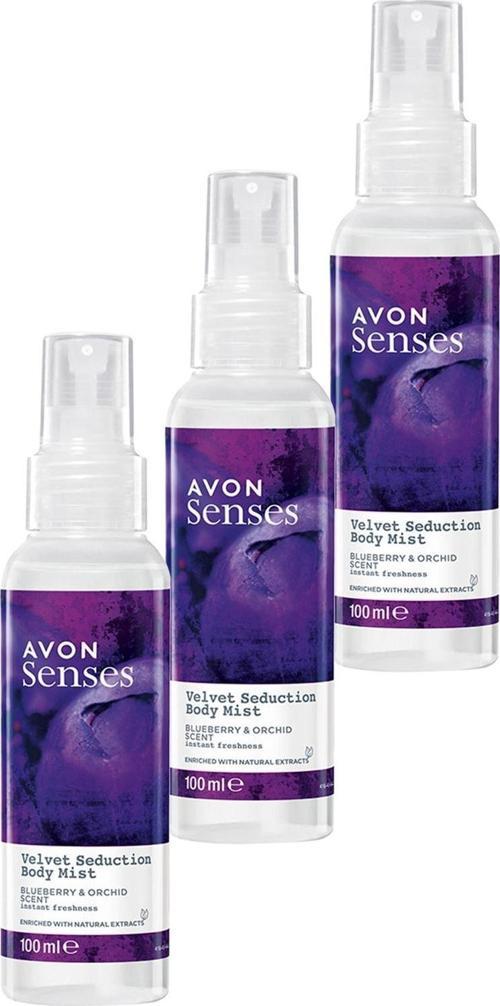 Velvet Seduction Yaban Mersini ve Orkide Kokulu Vücut Spreyi 100 Ml. Üçlü Set