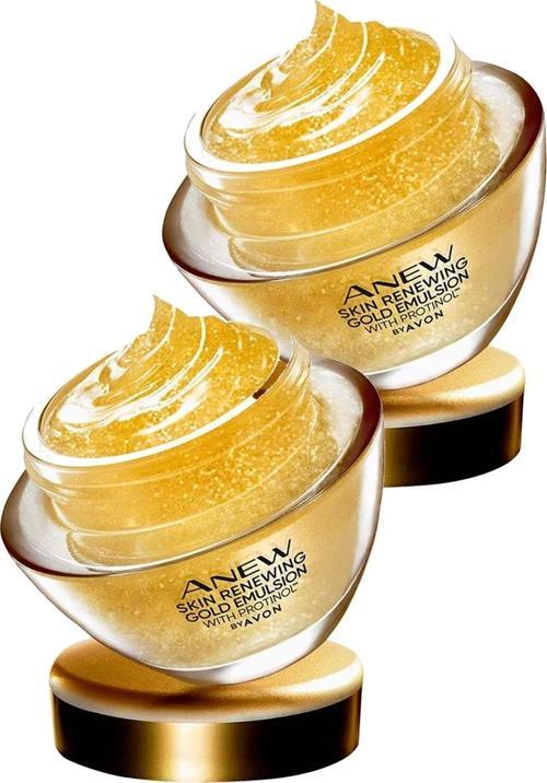 Anew Cilt Yenileyici Protinollü Altın Emülsiyon Gece Yüz Kremi 50 Ml. İkili Set