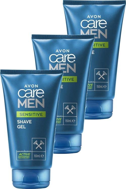 Care Men Sensitive Papatya ve Aloe Özü İçeren Tıraş Jeli 150 Ml. Üçlü Set