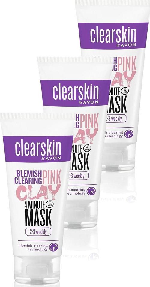 Clearskin Blemish Clearing Leke Karsıtı Pembe Kil Yüz Maskesi 75 Ml. Üçlü Set