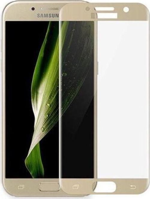Samsung A3 2017 (A320) Kavisli 4D Cam Ekran Koruyucu Gold