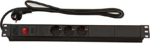 LN-PRZ-EKO-1U3P-SC Aksesuar 3xDIN49440 Soketli Schuko Grup Priz, 19” 1U,   PVC gövdeli, 16A on