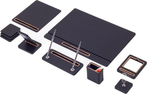 Pera Deri Sümen Takımı 8 Parça Kapaklı Model