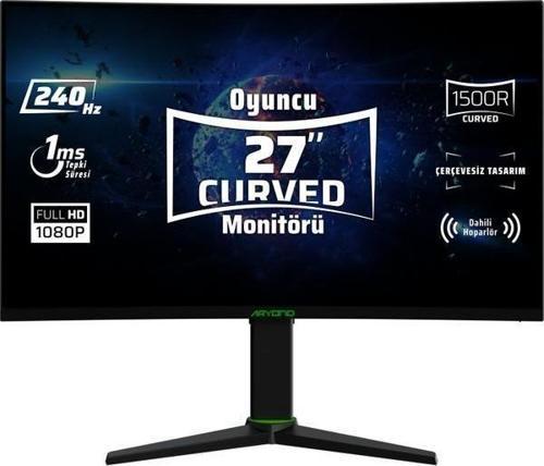 Aryond A27 V1.2 27" 240Hz 1 ms Full HD G-Sync FreeSync Curved Pivot Hoparlörlü Oyuncu Monitörü