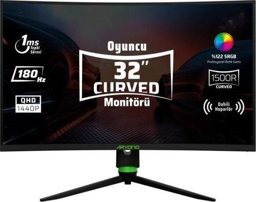 Aryond A32 V2 32" 1ms 180 Hz QHD Curved VA Oyuncu Monitörü