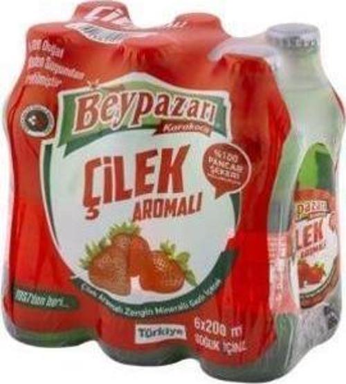 Çilekli Soda 6X200 ml. (meyveli soda) (4'lü)