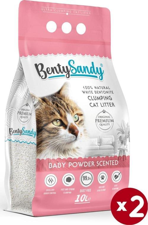 Bebek Pudrası Kokulu Topaklanan Ince Taneli Kedi Kumu 10lx2