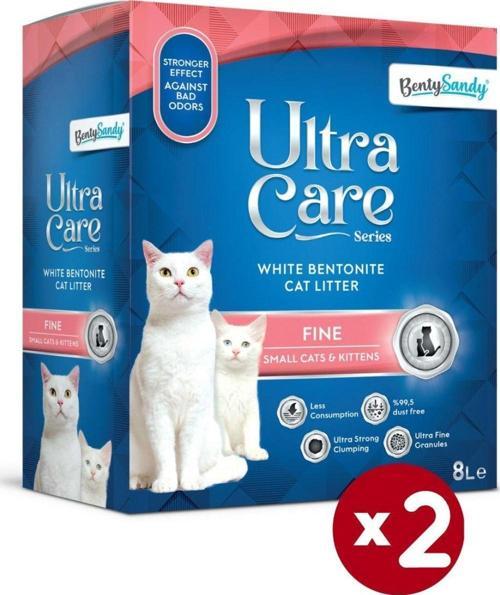 Ultra Care Series Küçük Ve Yavru Kediler Için Ince Taneli Topaklanan Kedi Kumu 8lx2