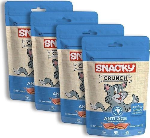 Crunch Kedi Ödül Maması - Anti-age Somonlu - 4'lü Paket