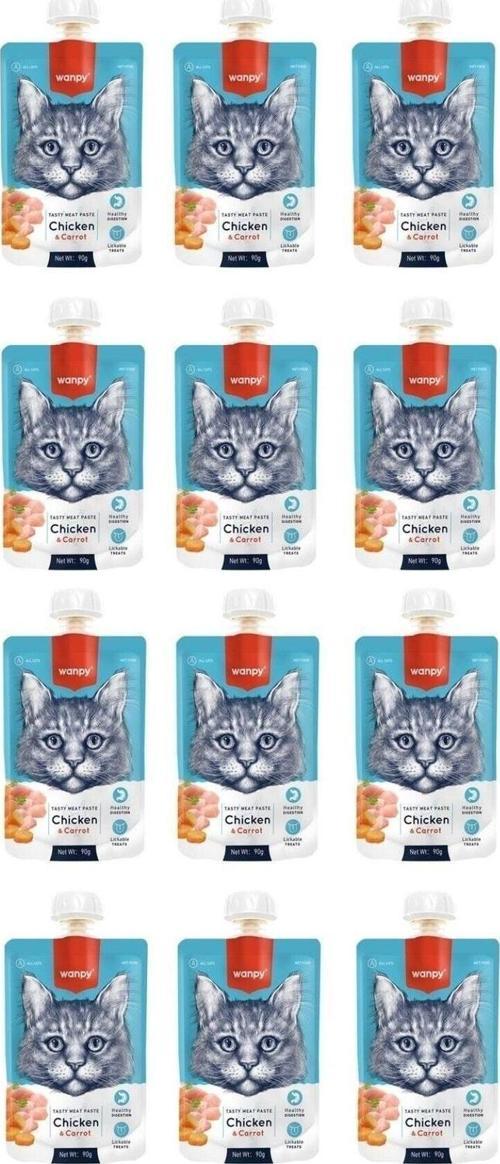 Taze Tavuklu & Havuçlu Kedi Et Ezmesi 90 Gr. X 12 Adet