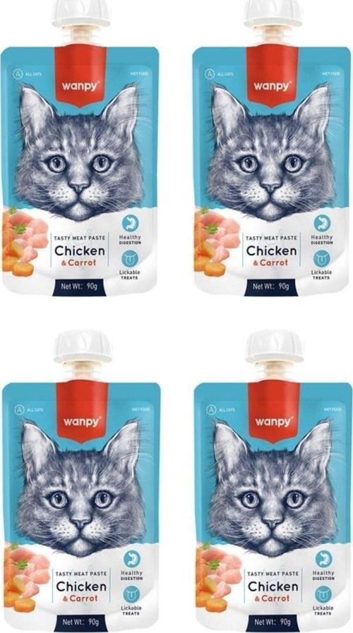 Taze Tavuklu & Havuçlu Kedi Et Ezmesi 90 Gr. X 4 Adet