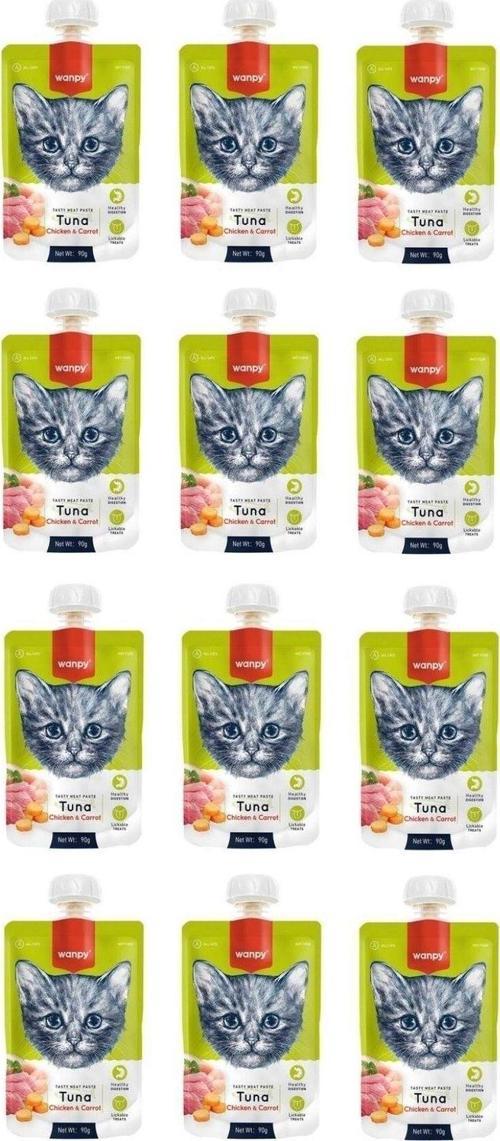 Taze Ton Balıklı & Tavuklu Kedi Et Ezmesi 90 Gr. X 12 Adet