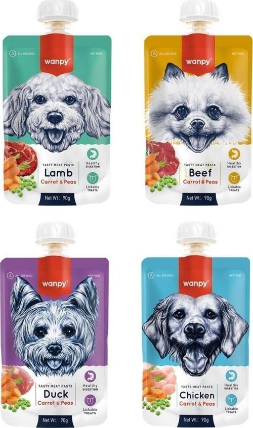 4 Çeşit Karma Taze Köpek Et Ezmesi 90 Gr. X 4 Adet