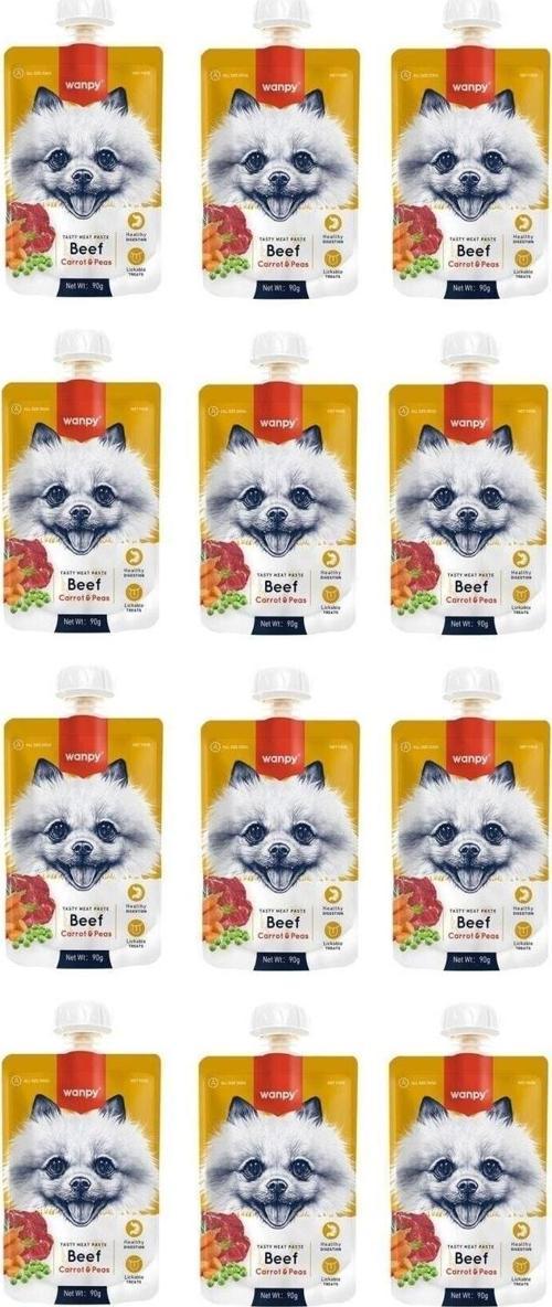 Taze Sığır Etli & Havuçlu Köpek Et Ezmesi 90 Gr. X 12 Adet
