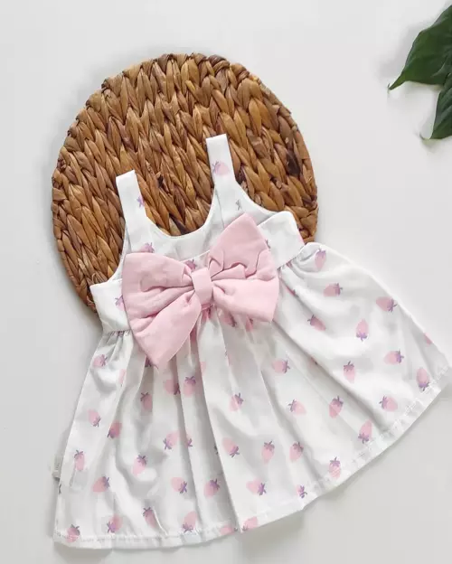 Yazlık Elbise Kısa Kollu Kız Çocuk Elbise Bebek Giyim Kız Bebek Elbise ELBYASKFYK