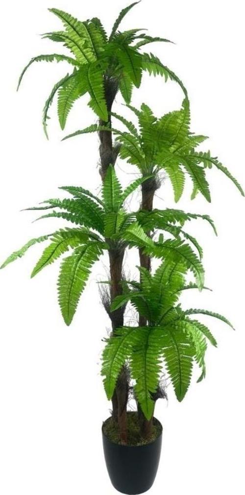 Yapay Ağaç Sıkas Palmiye Açık Yeşil 4Katlı 72Yaprak 150 cm Salon Çiçeği Yapay Çiçek