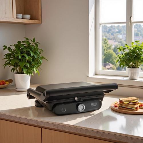 Gastro Grill Glass Premium 6 Dilim Kapasiteli Döküm Tost Makinesi Black Chrome 2400W