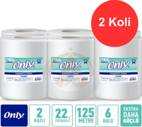 Fotoselli Kağıt Havlu 8 Kg. 22 cm. 6 Rulo x 2 Koli (6x2:12 Rulo)