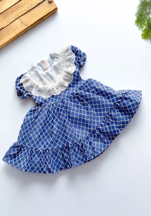 Yazlık Elbise Kısa Kollu Tüllü Tütü Astarlı Kız Çocuk Elbise Bebek Giyim Kız Bebek Elbise