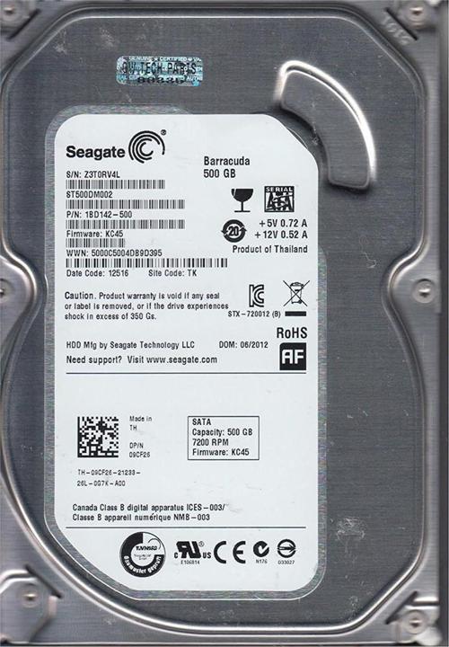 500GB ST500DM002 BarraCuda SATA 3.0 7200 RPM 3.5" Harddisk (İthalat)