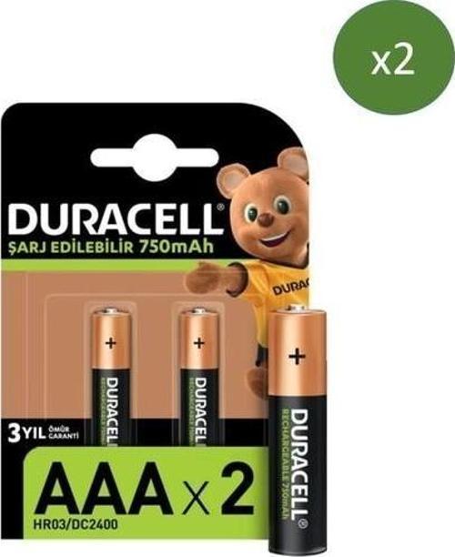 Şarj Edilebilir AAA 750 mAh Piller 4'lü