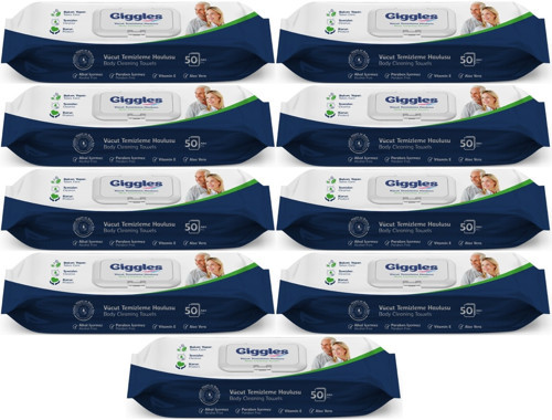 Yetişkin Vücut Temizleme Islak Mendil Havlu 450 Yaprak XL (Beyaz Sabun Kokulu) (9PK*50)