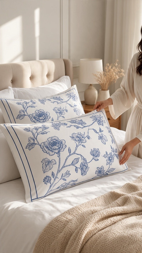2'li Pamuklu Fermuarlı Yastık Kılıfı Seti - 50x70 Cm Desenli Yastık Kılıfı Çok Renkli