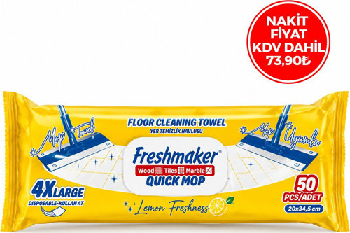 Limon Mop Islak Havlu 50 Yaprak 4XL 20x34.5 cm- 6'li Paket