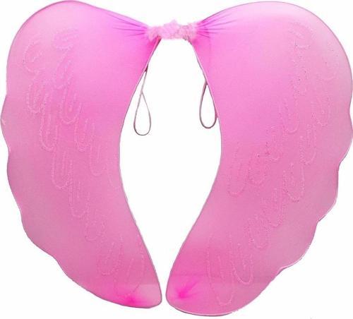 Pembe Renk Ortası Pembe Tüylü Tül Peri Kanadı 40x50 cm