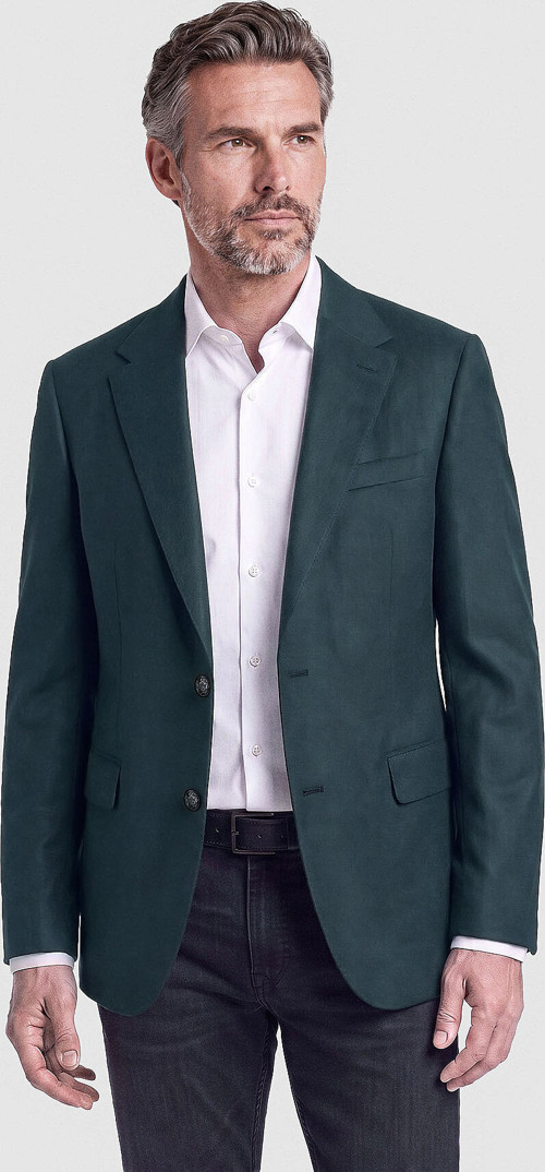 Yeşil Süet Dokulu Düğmeli Blazer Ceket