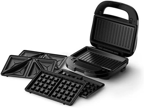 Philips 5000 Serisi 750 W Sandviç, Tost ve Waffle Makinesi 3 Set Plakalı Mükemmel Kızartma Performansı HD2350/80