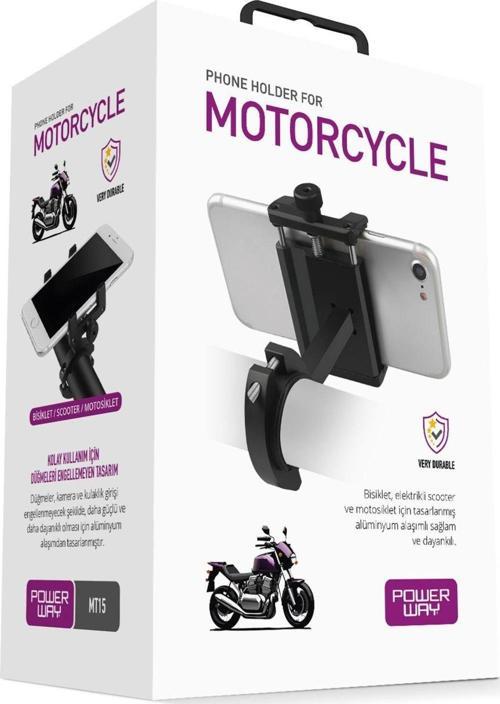 MT15 Bisiklet Scooter ve Motosiklet İçin Dayanıklı Gidon Uyumlu Telefon Tutucu Alüminyum