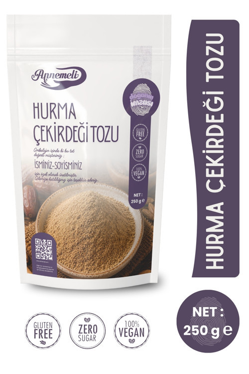 250 Gr Hurma Çekirdeği Tozu (Unu) %100 Doğal Haftalık Taze Öğütülür
